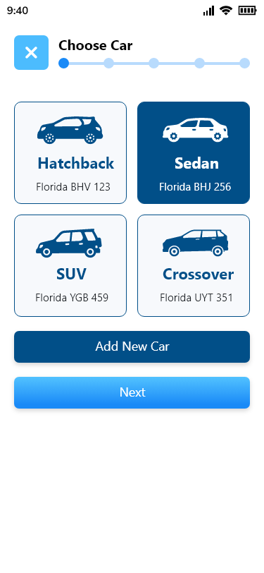 Car Wash App portfolio screens