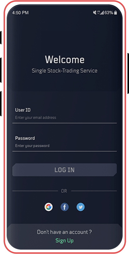 Stock Trading App screen