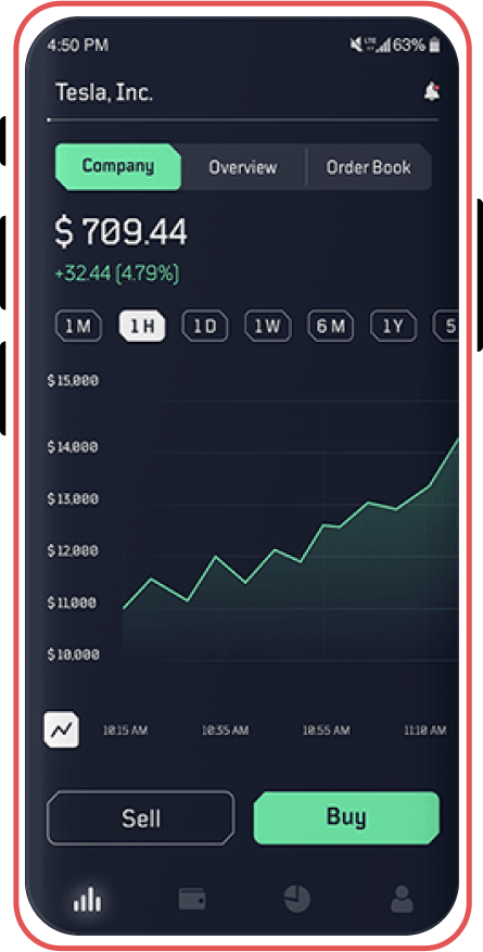 Stock Trading App screen