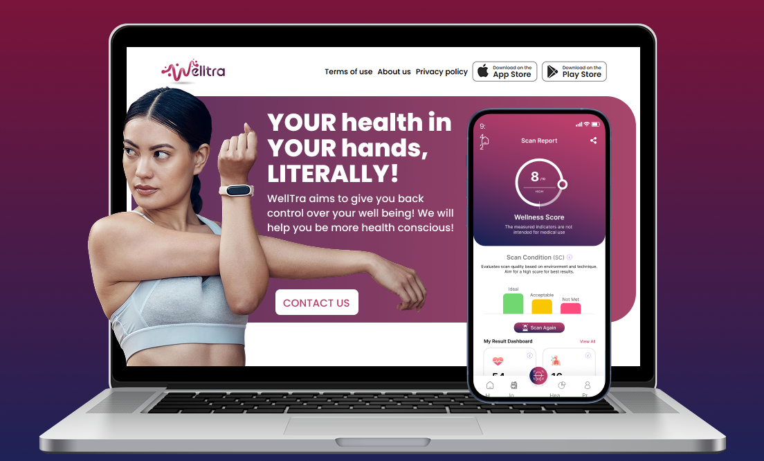 WellTra portfolio screens