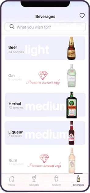 alcohol app screen