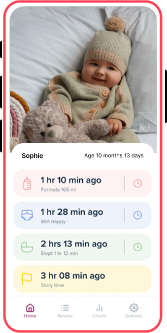 Baby Tracking App screen