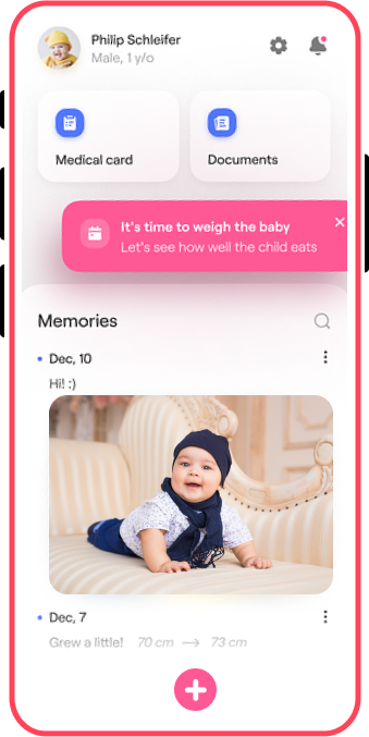 Baby Tracking App screen