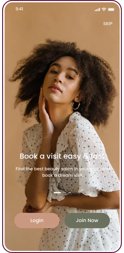 Beauty Salon App Screen