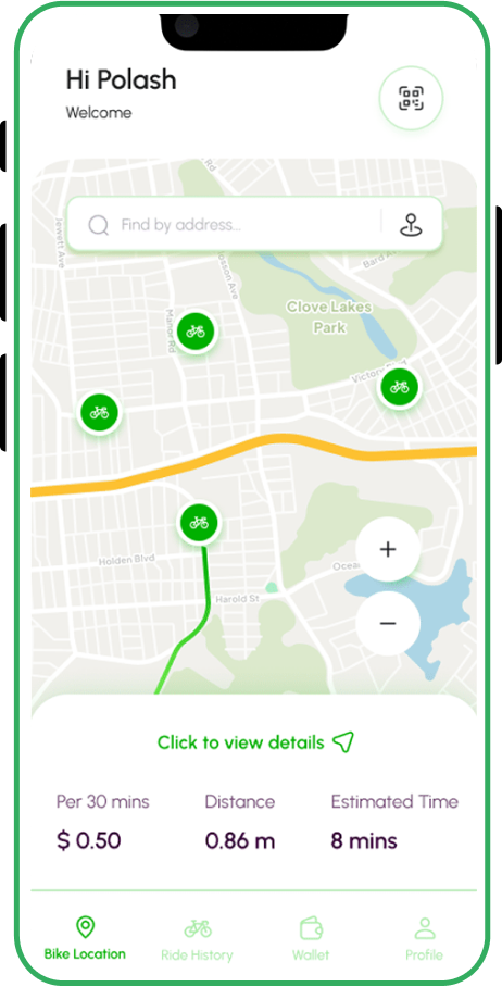 Bike Rental App screen