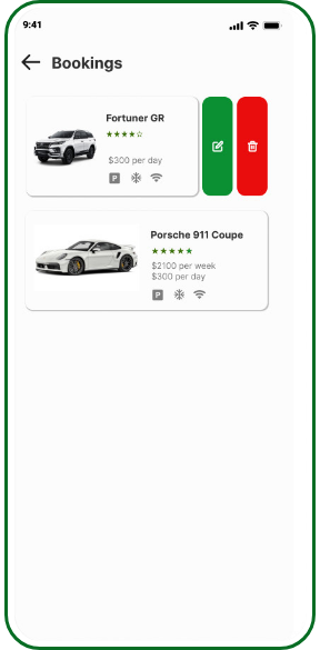 Car Rental App screen