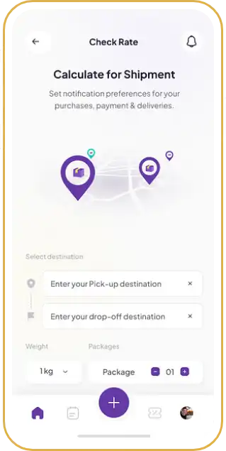 Courier Delivery screen