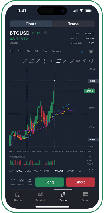 Cryptocurrency Exchange screen