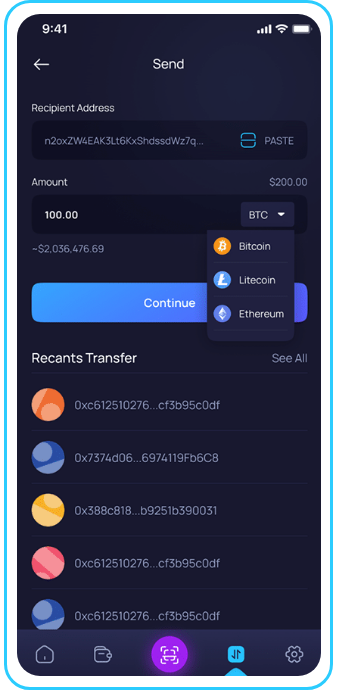 Crypto Payment Gateway  screen