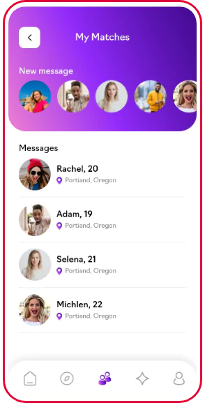 Dating App screen