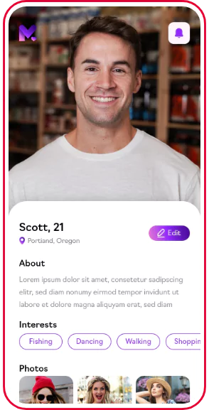 Dating App screen