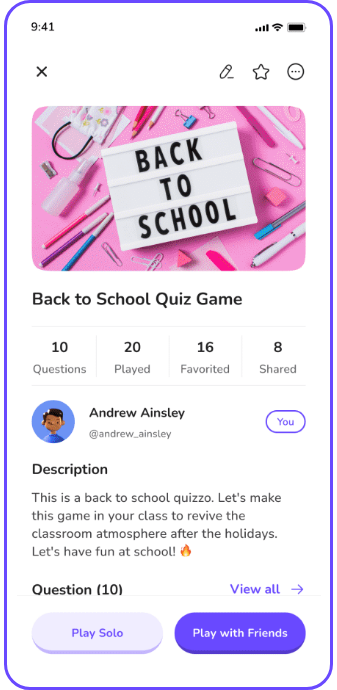 Education App screen