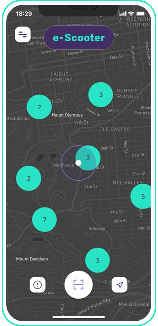 Electric Scooter App screen
