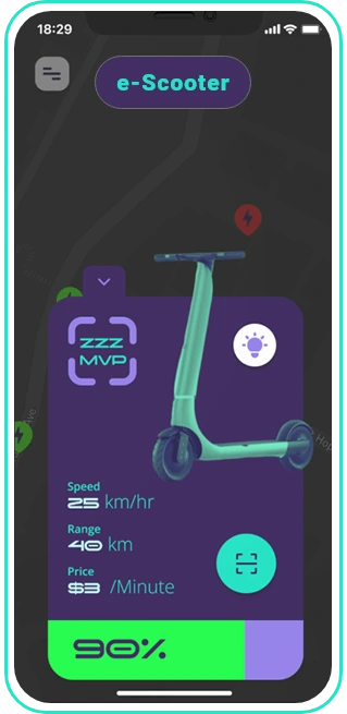 Electric Scooter App screen