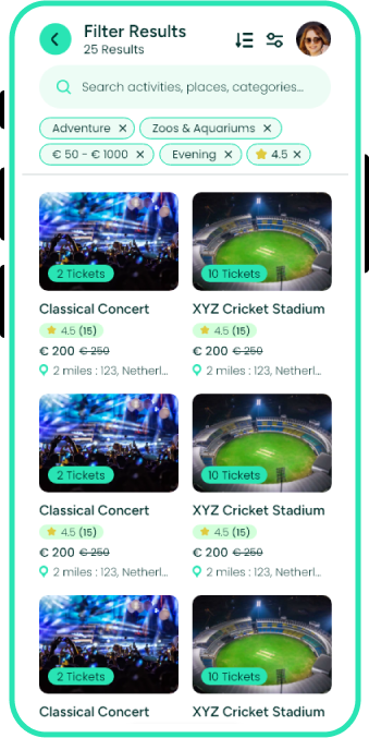 Event Management App screen