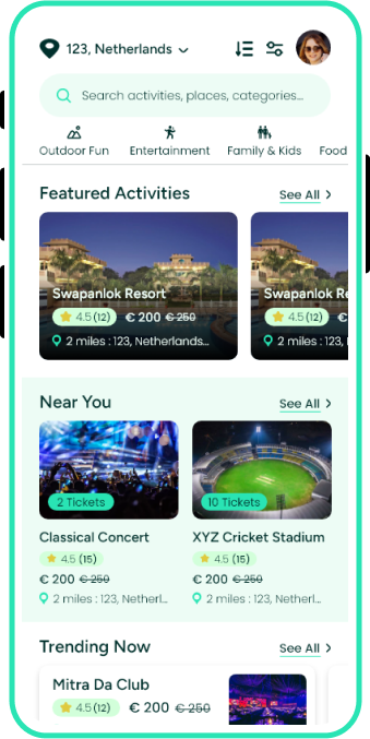 Event Management App screen