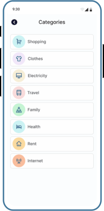 Expense Management App screen