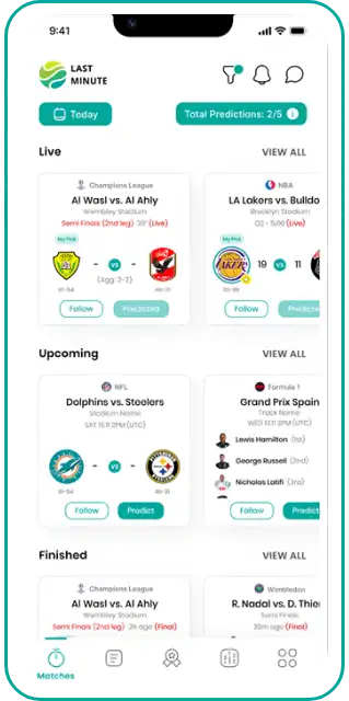 Fantasy Sports App screen