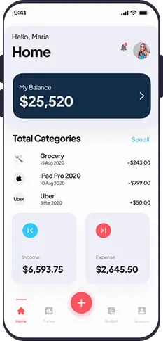 Fintech App screen