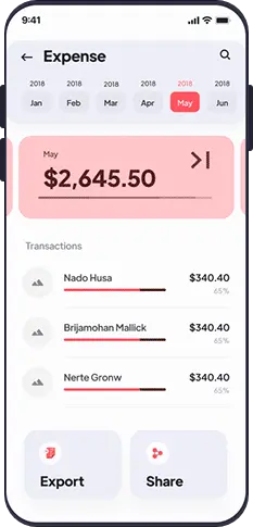 Fintech App screen