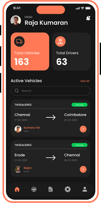 Fleet Management Software screen