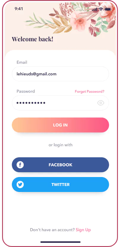 Flower Delivery App Solutions Screen