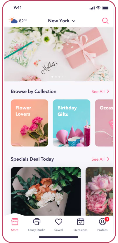 Flower Delivery App Solutions Screen