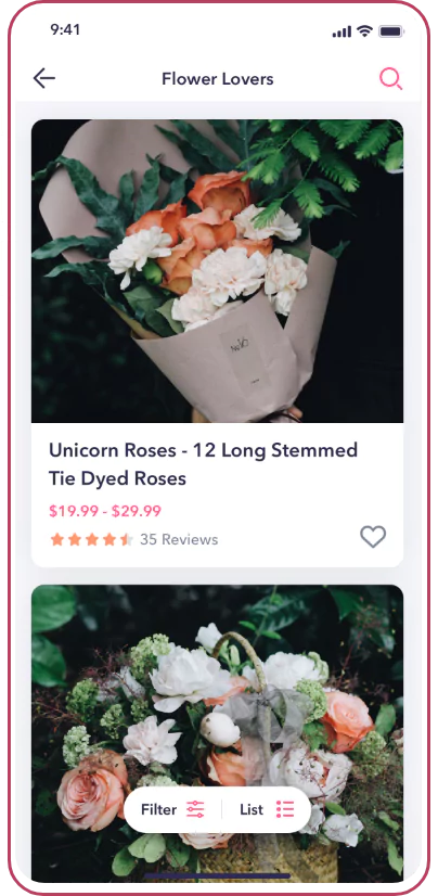 Flower Delivery App Solutions Screen