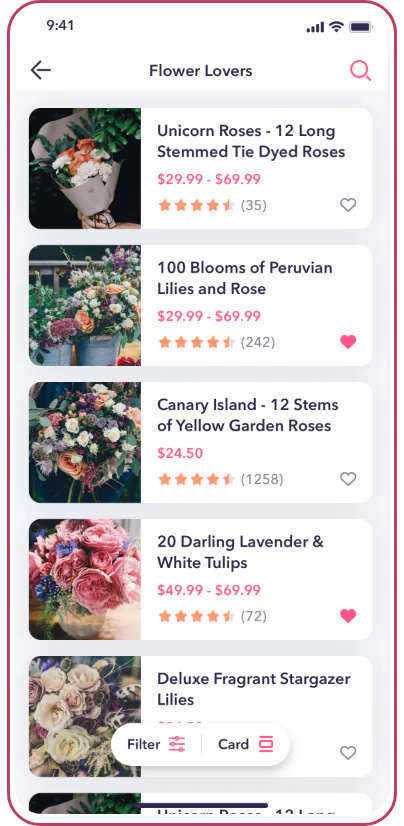 Flower Delivery App Solutions Screen