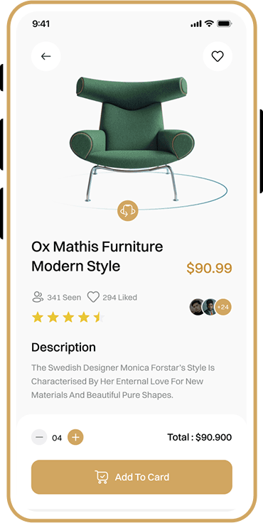 Furniture Store App screen