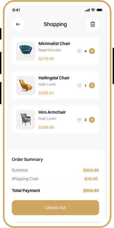 Furniture Store App screen