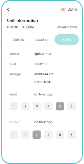 GPS Tracking App screen