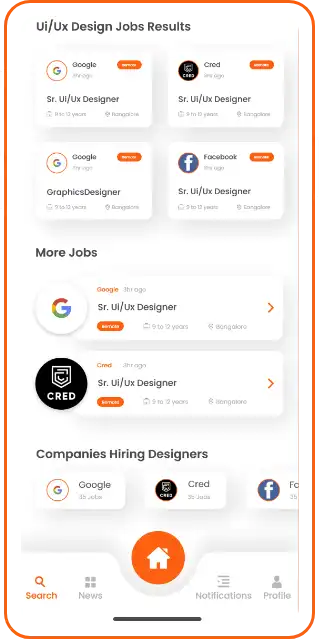 Job Portal screen