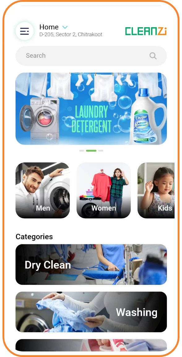 On-demand Laundry App Screen