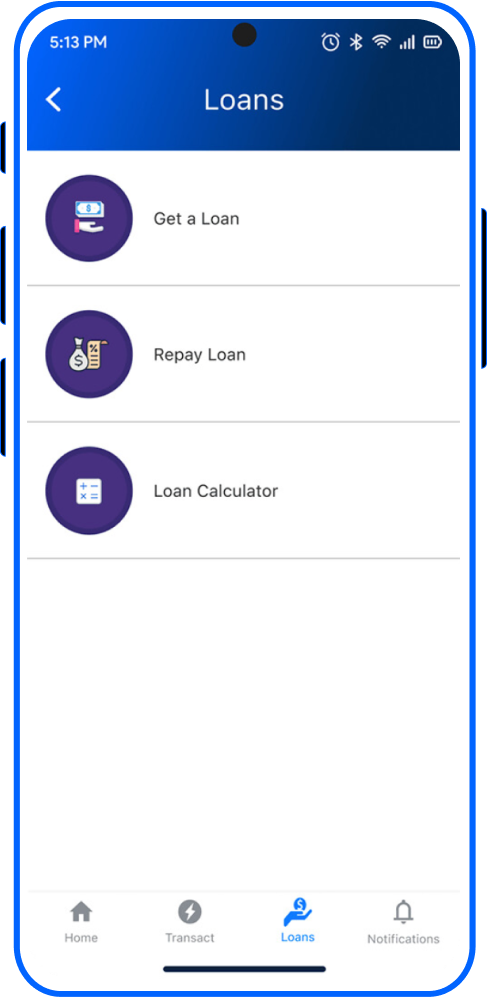 Loan Lending App screen