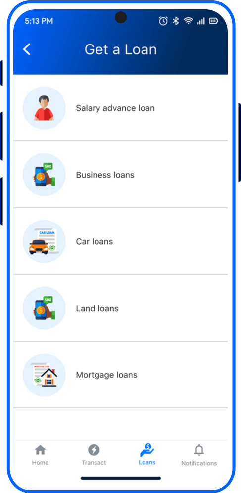 Loan Lending App screen