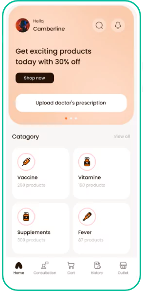 Medicine Delivery App Screen