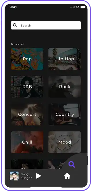 Music Streaming App screen