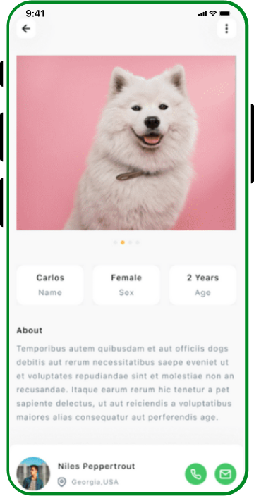 Pet Grooming App screen