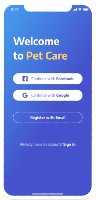 Dog app screen