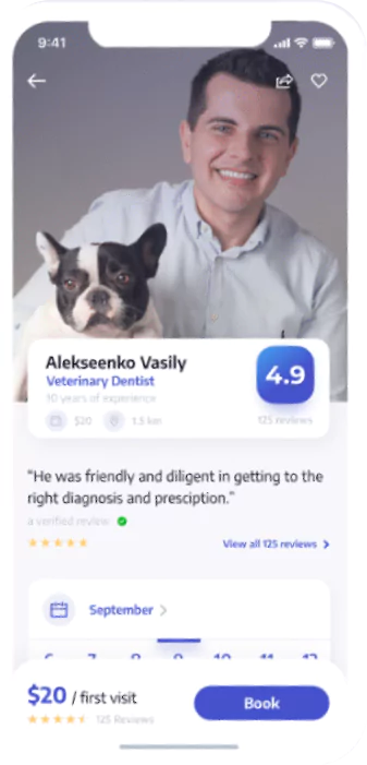 Dog app screen