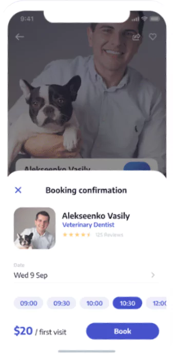 Dog app screen