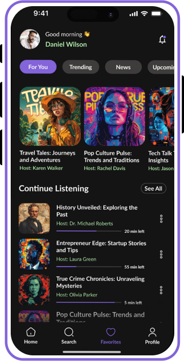 Podcast App screen