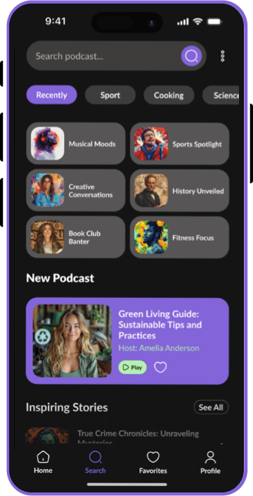 Podcast App screen