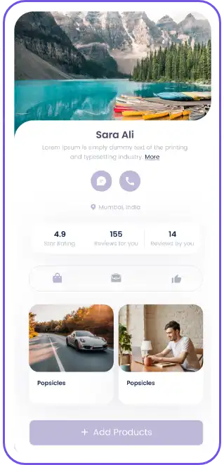 Social Media App screen