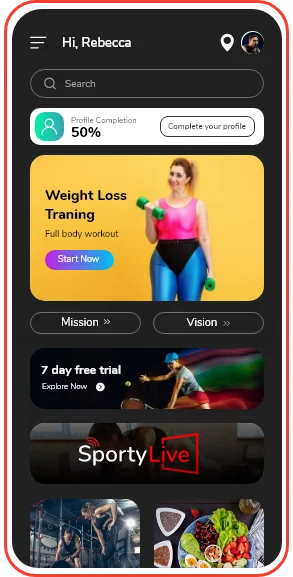 Fitness App screen