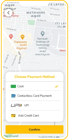 Taxi Booking screen