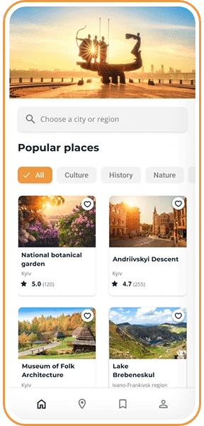 Travel App screens