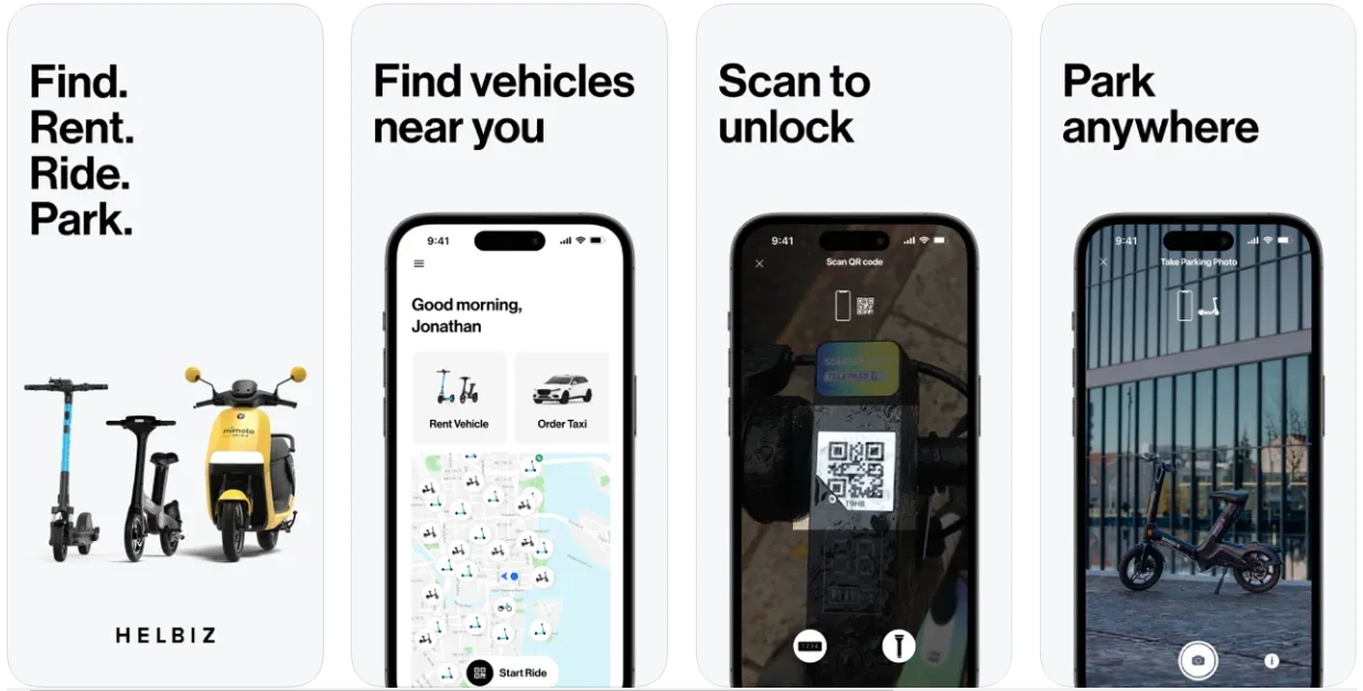 Helbiz top eScooter app
