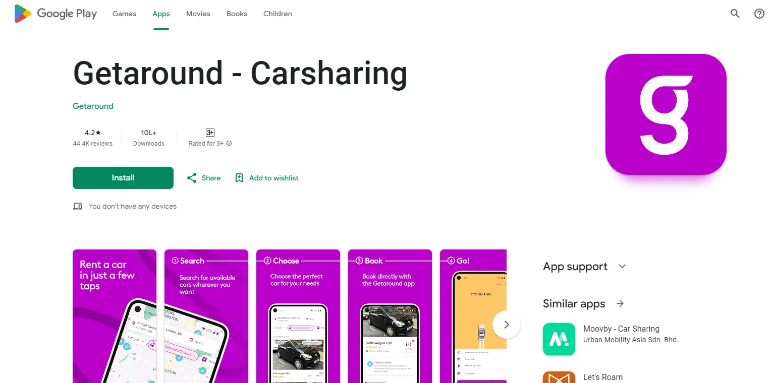  Getaround: Instant Car Rentals